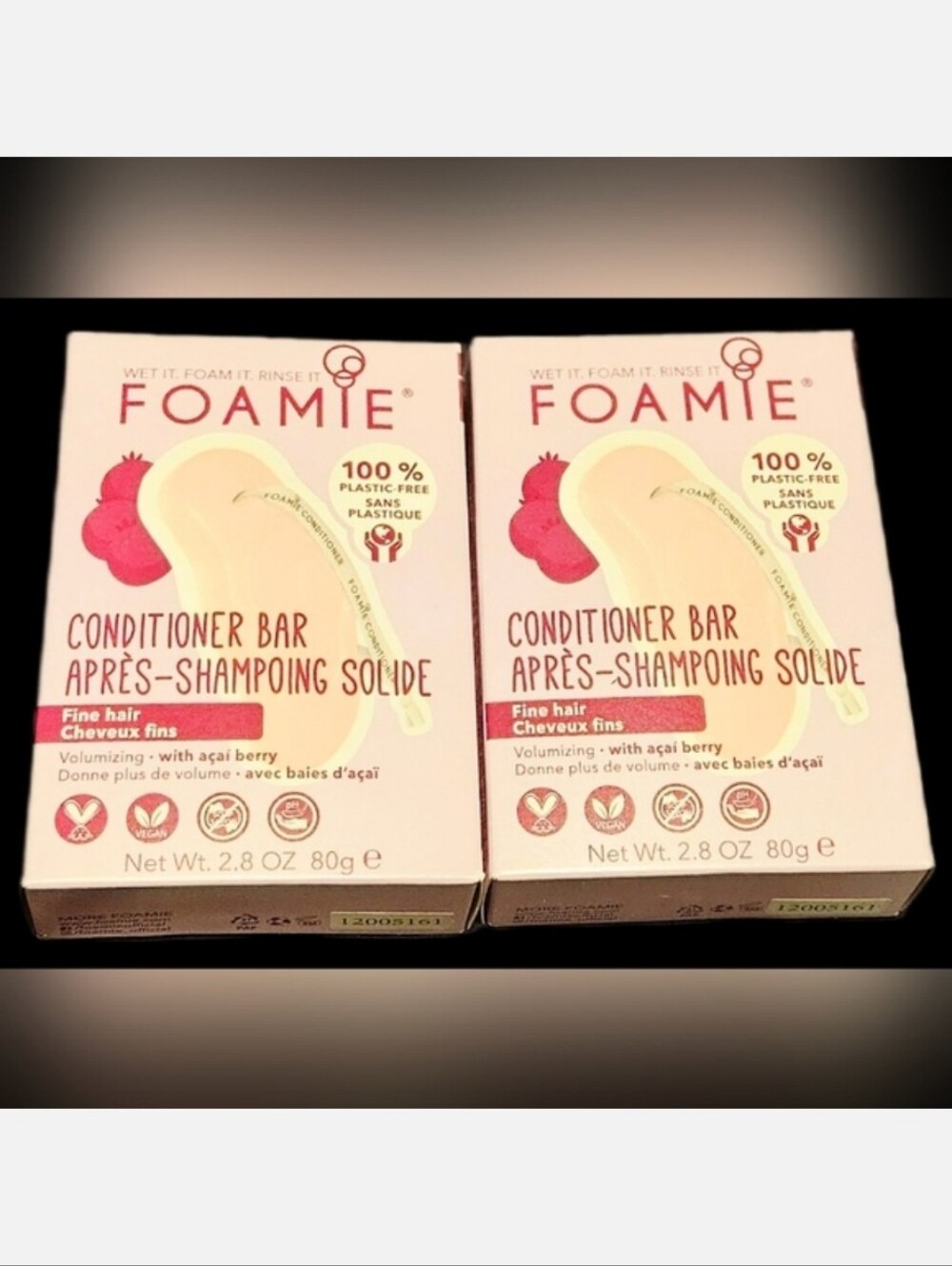 NWT 》2×《 FOAMIE CONDITIONER BARS FOR FINE HAIR!